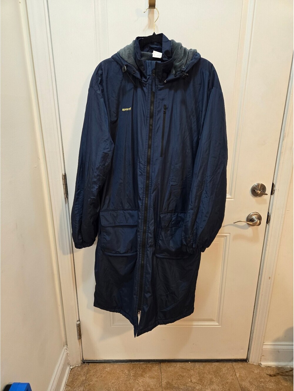 Sporti Comfort Fleece-Lined Swim Parka Navy Blue Jacket XL